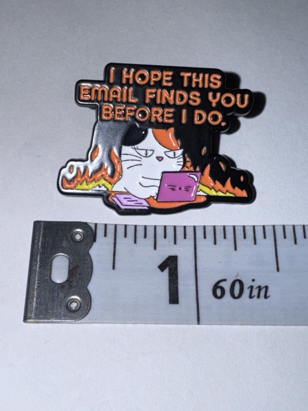 I Hope This Email Reaches You Before I Do Cat Kitten Pin Brooch